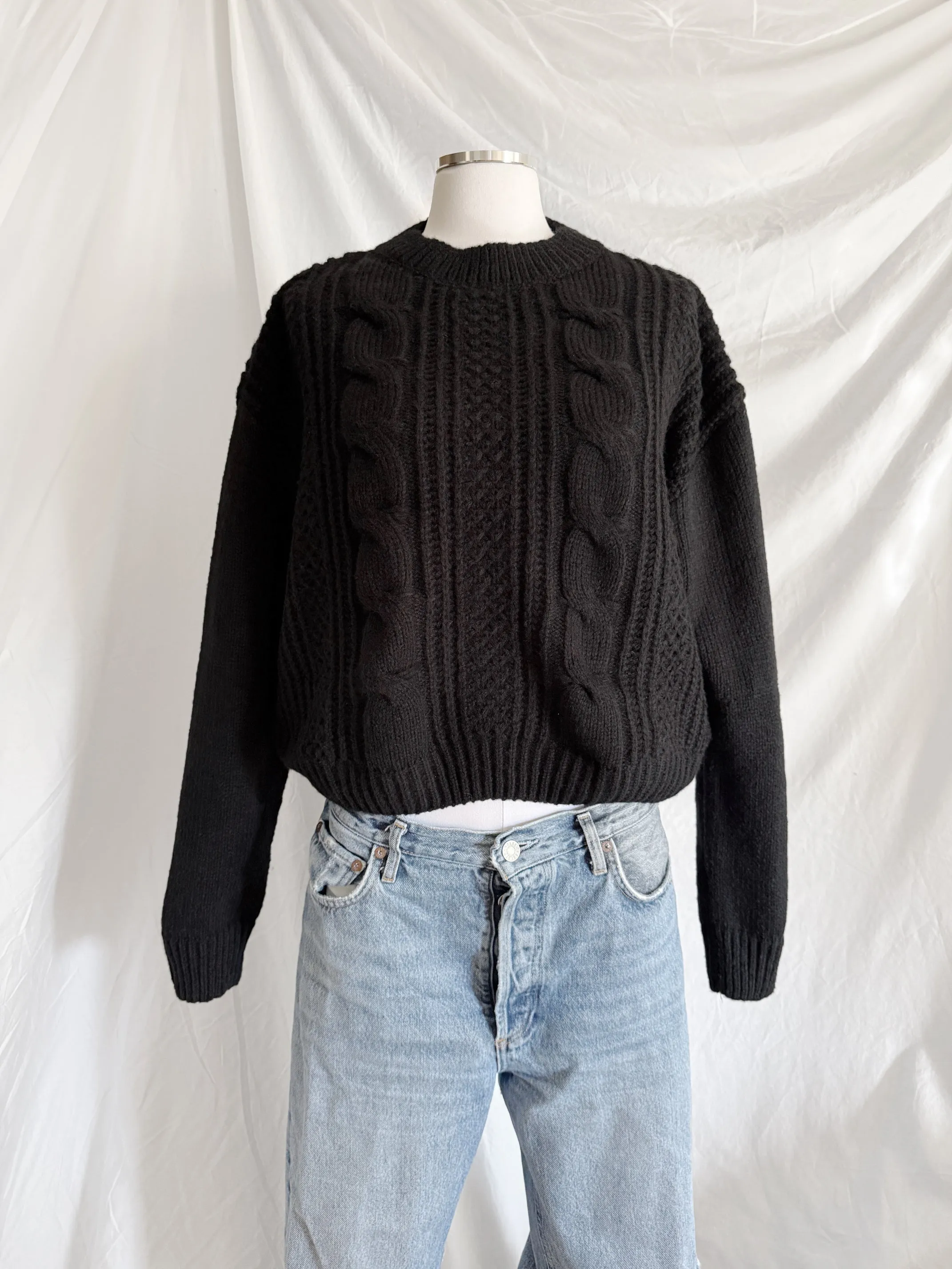 Alexis Cable Knit Crew Pullover Sweater