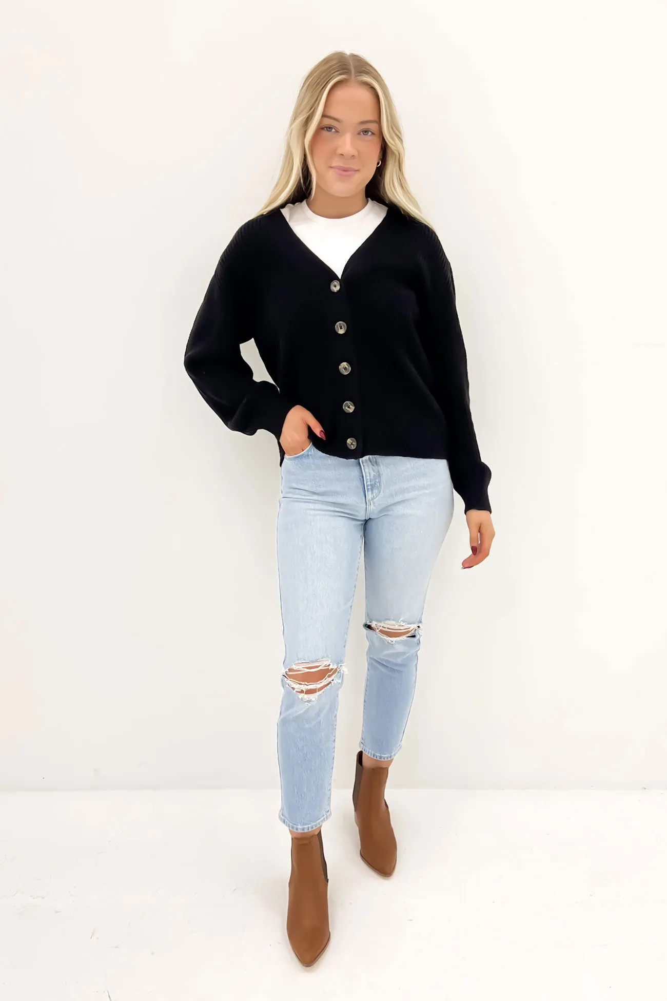 Arlo Knit Cardi Black