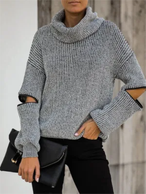 Autumn And Winter Ladies Knitted Casual Turtleneck Sweater