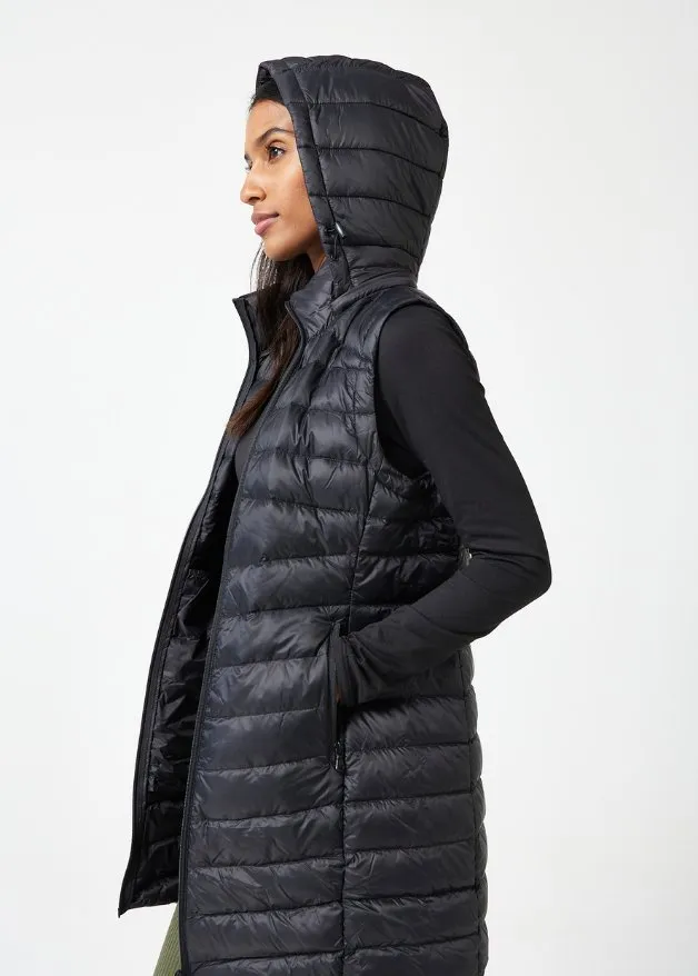 Black Longline Duck Down Puffer Vest