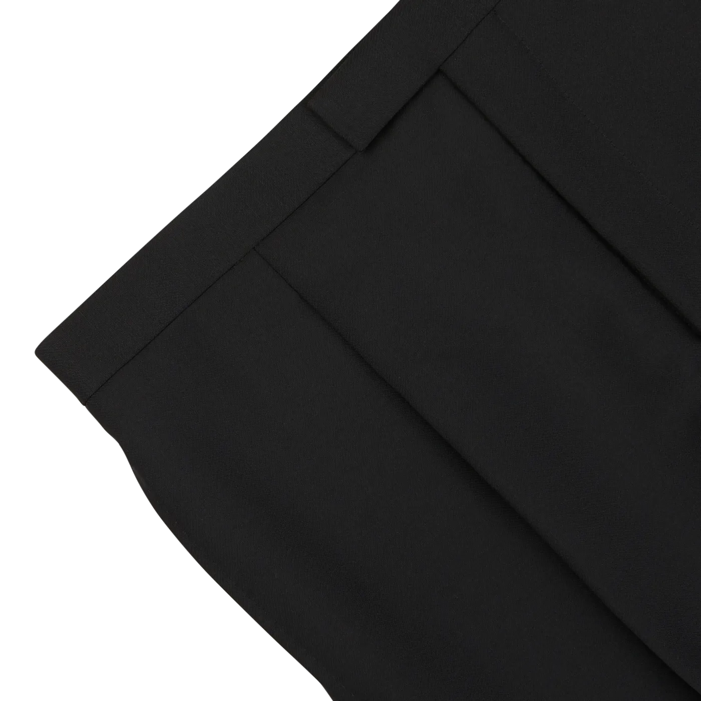 Black Wool Mohair Tuxedo Pleated Trousers