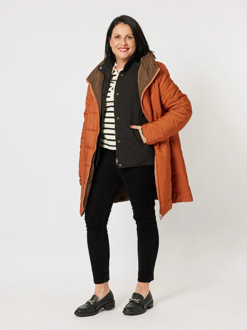 Bowral Reversible Puffer Jacket - Paprika