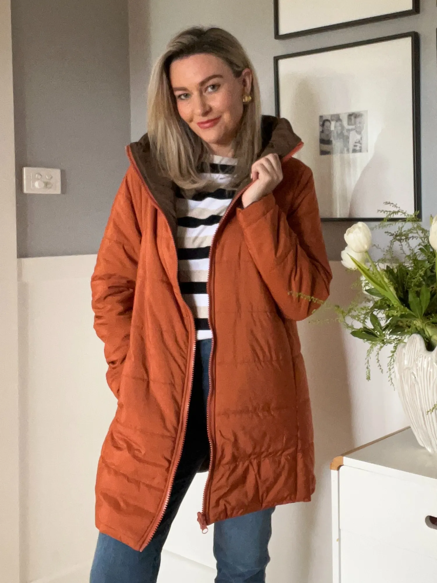 Bowral Reversible Puffer Jacket - Paprika