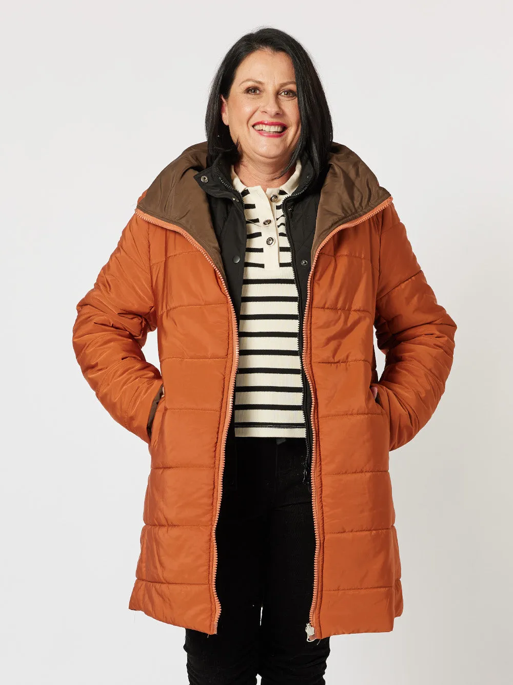 Bowral Reversible Puffer Jacket - Paprika