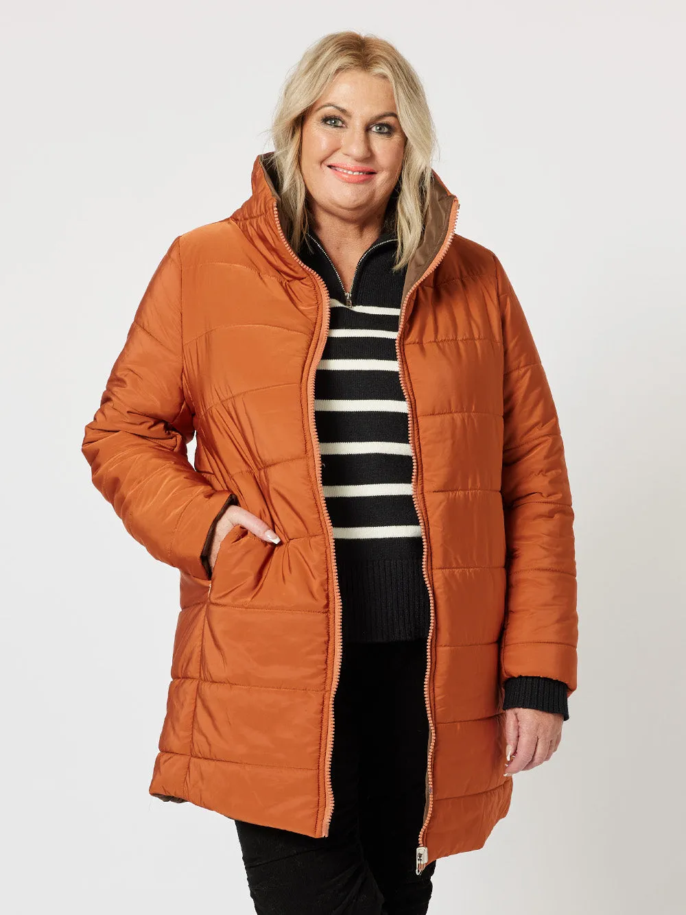 Bowral Reversible Puffer Jacket - Paprika