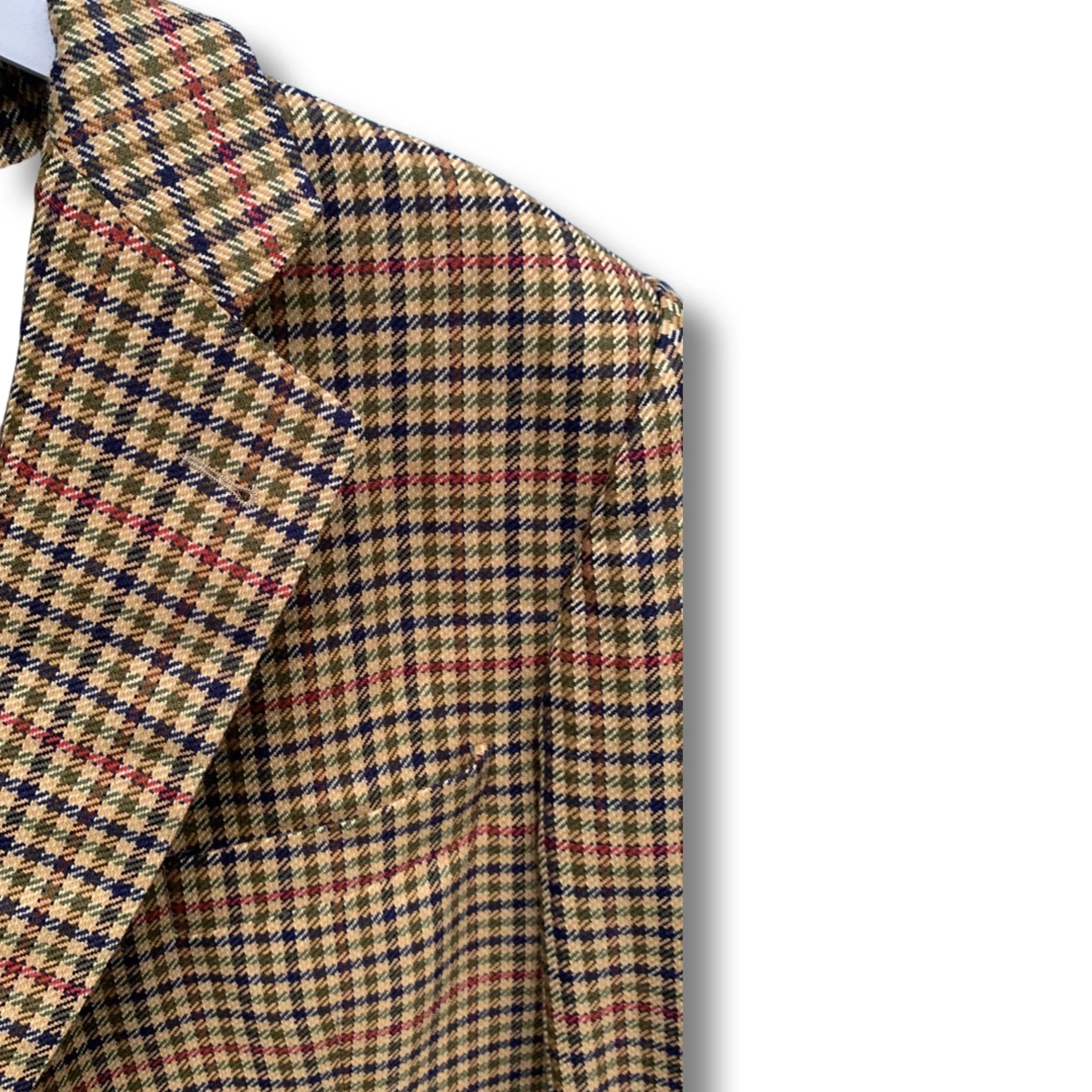 Burberry wool check blazer.