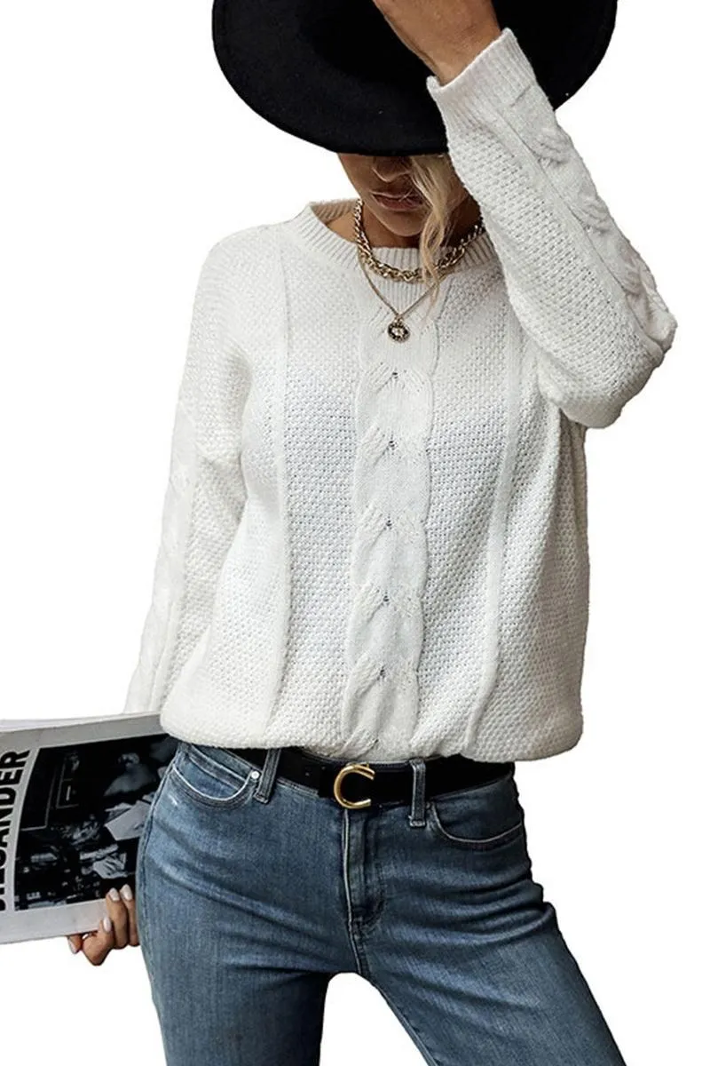 CABLE KNIT DAILY COZY SWEATER