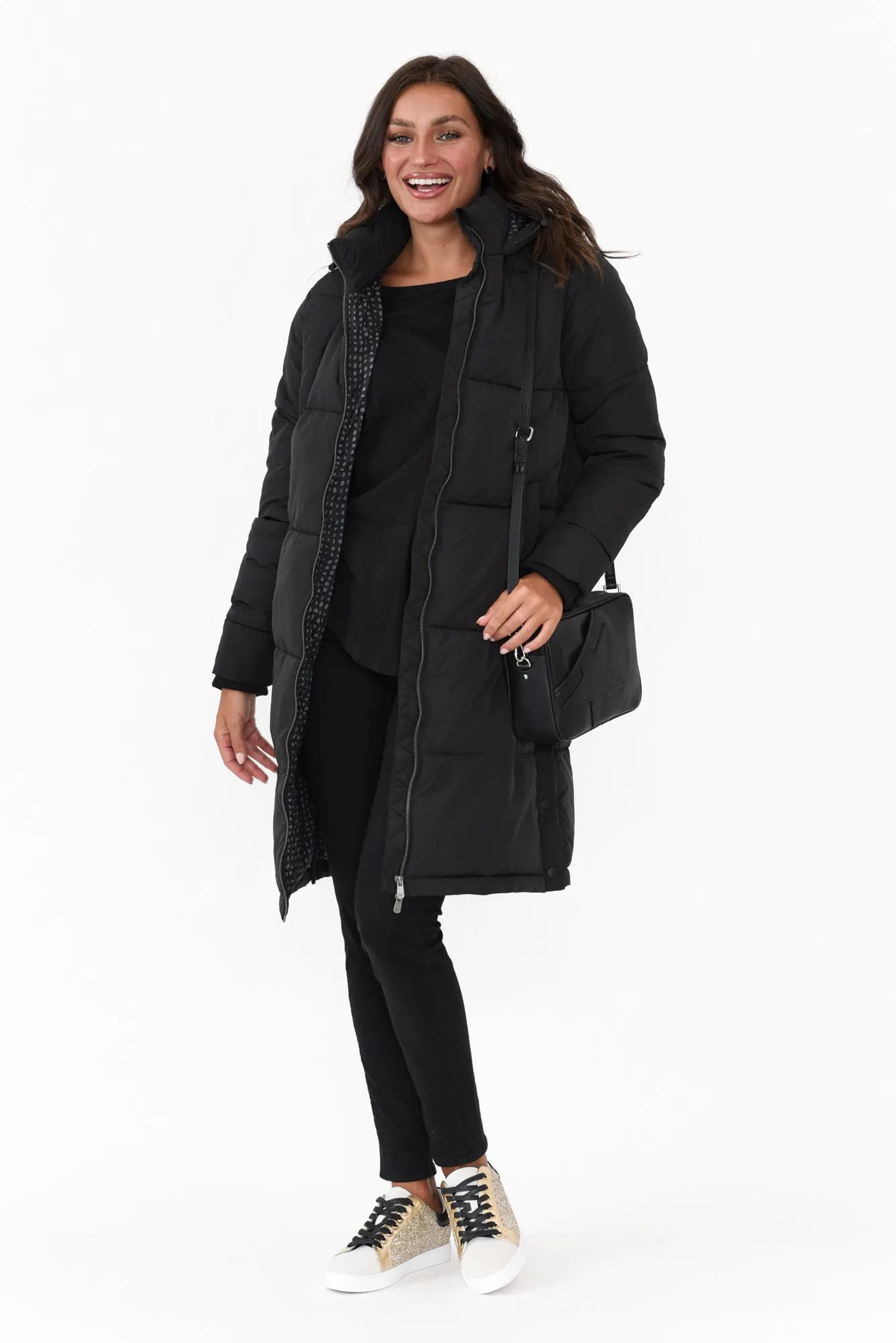 Camelia Black Puffer Jacket