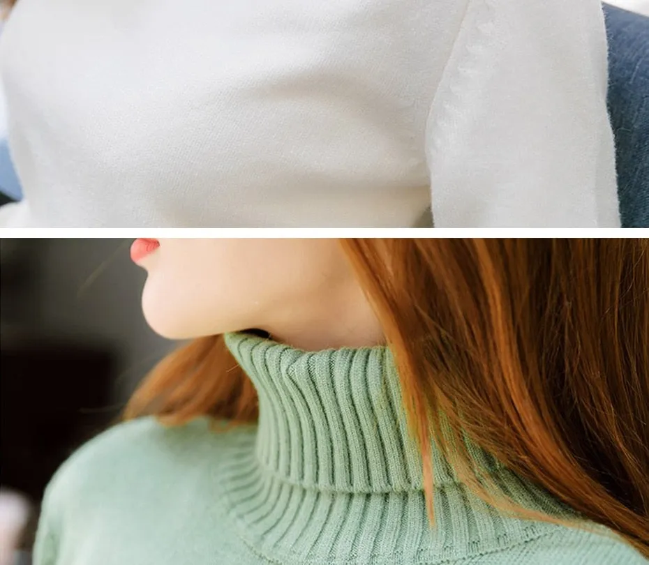 Cashmere Turtleneck Long Sleeve Pullover Knitwear