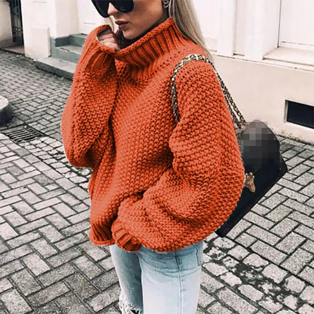 Comfortable Knitted Turtleneck Sweater