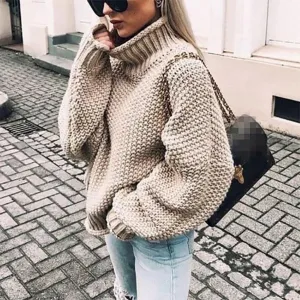 Comfortable Knitted Turtleneck Sweater