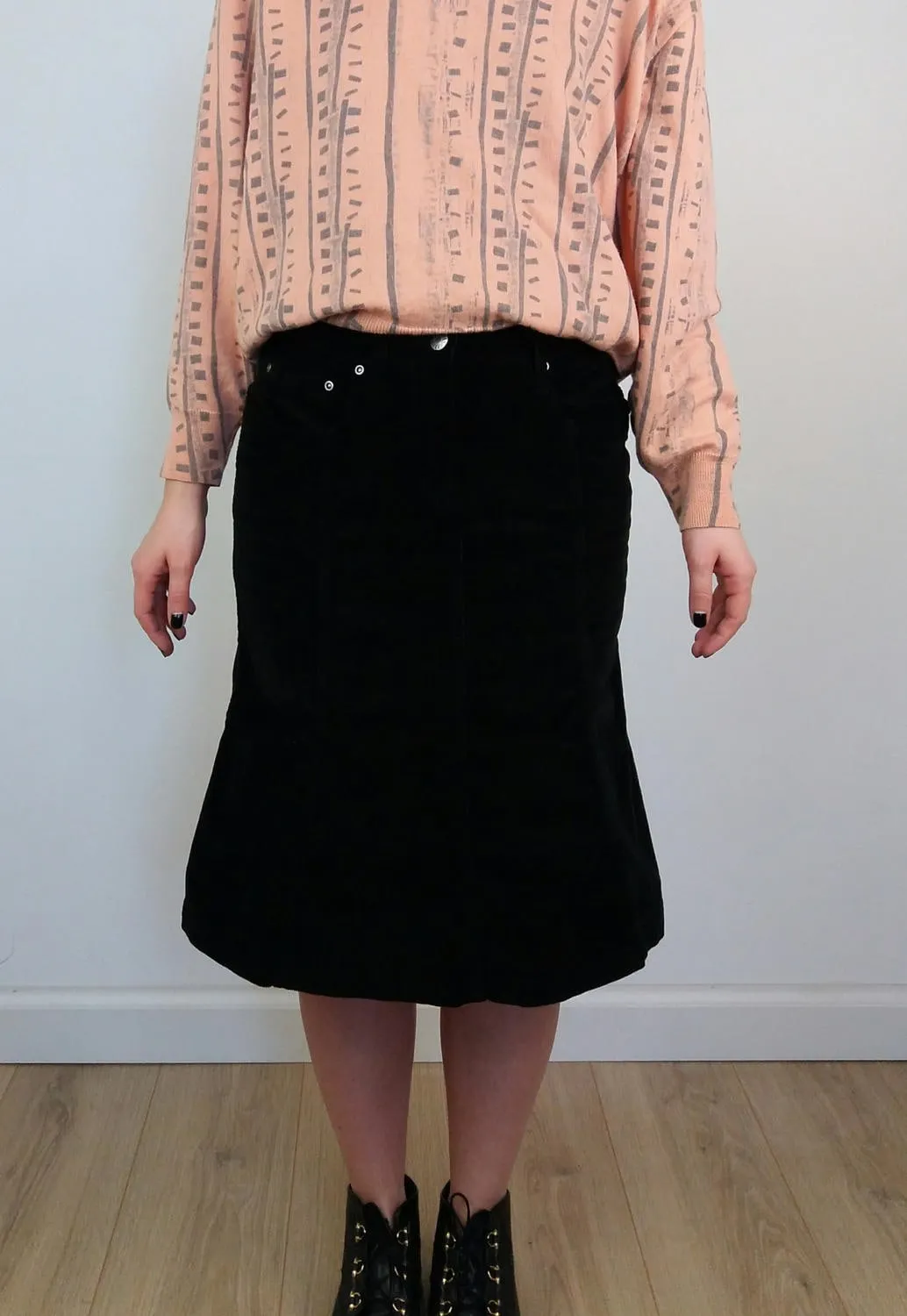 Corduroy Skirt Black