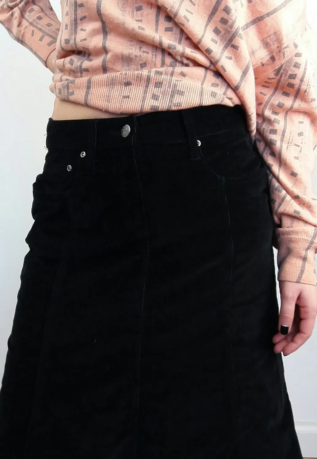 Corduroy Skirt Black