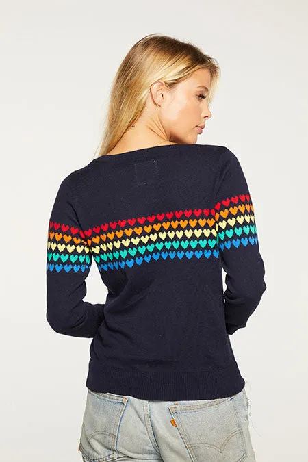 Cotton Cashmere Hearts Pullover | Avalon