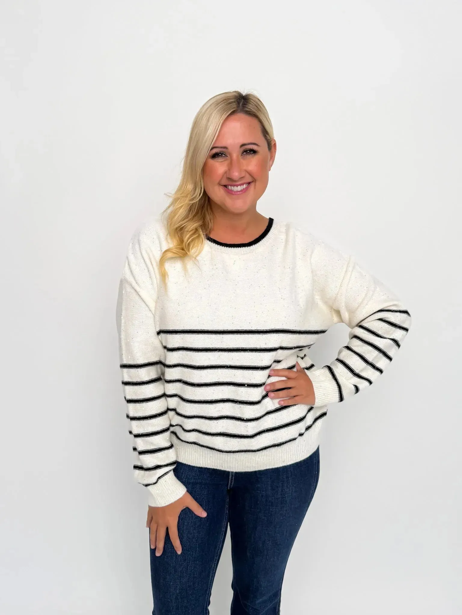 Cream Back Bow Sweater