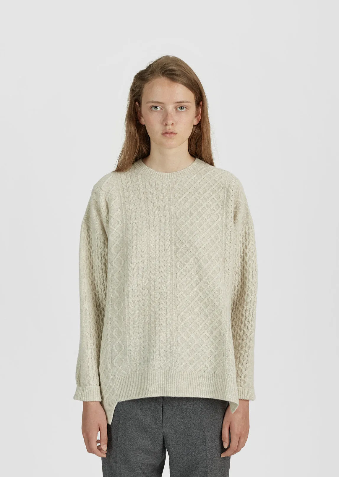 Crewneck Cable Knit Sweater