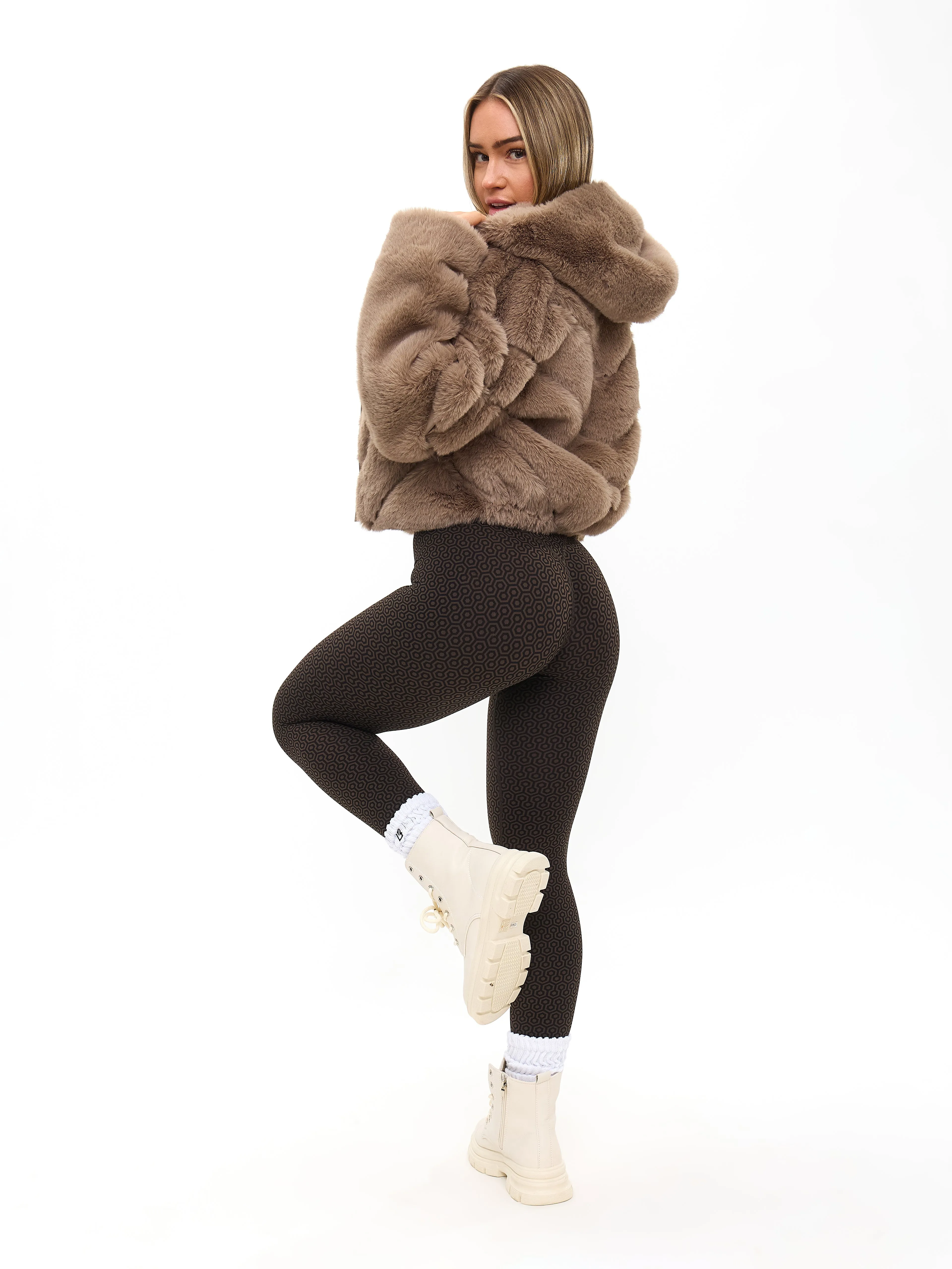 Cruellafree Faux Fur Coat - Fawn