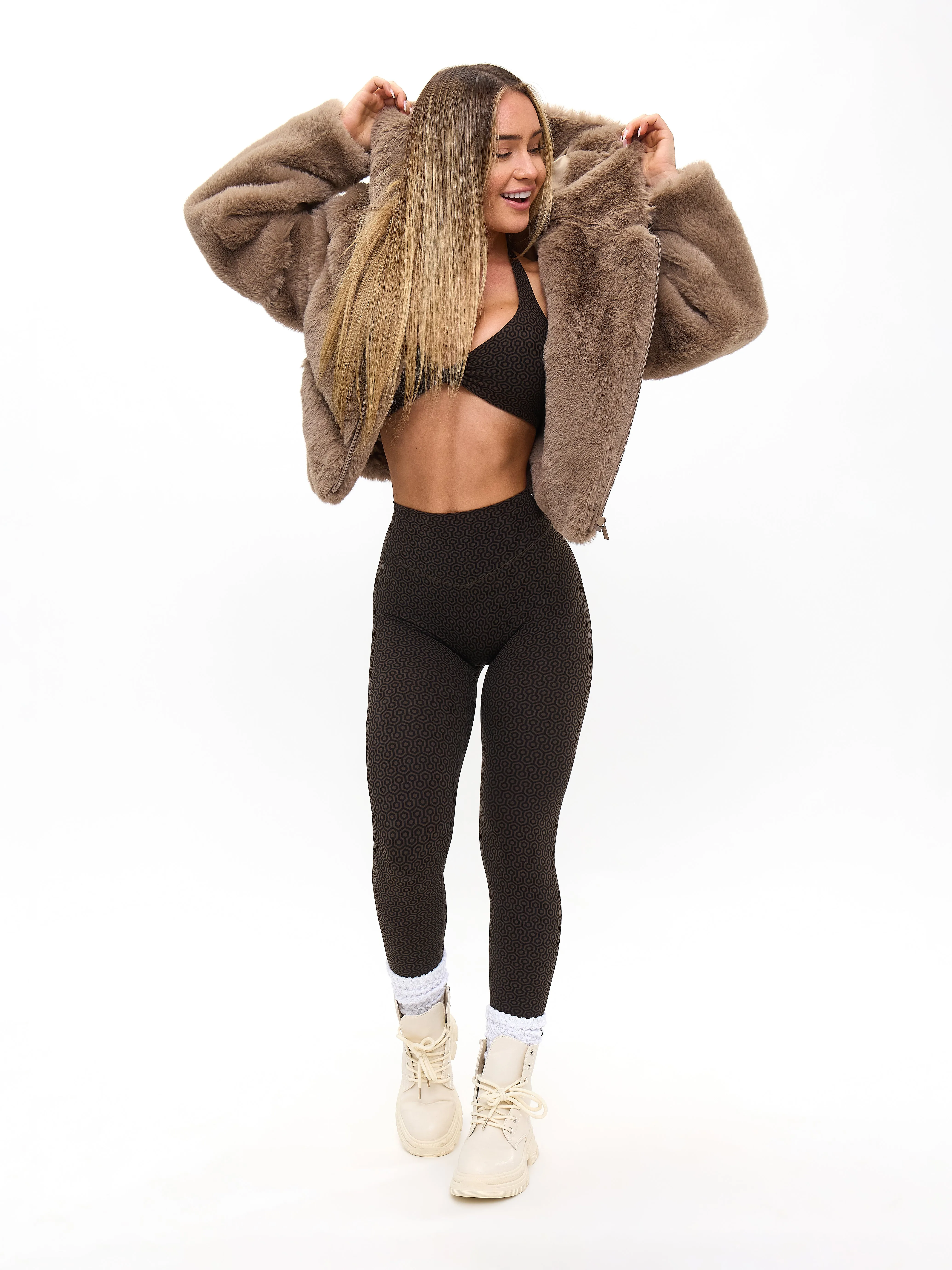 Cruellafree Faux Fur Coat - Fawn