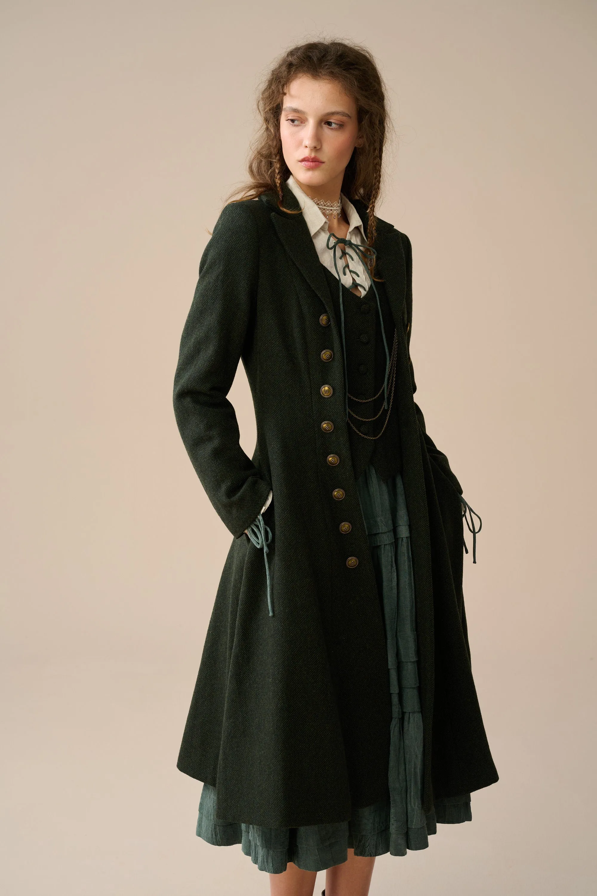 Doreen 15 |Vest-Layered 100% Wool Coat