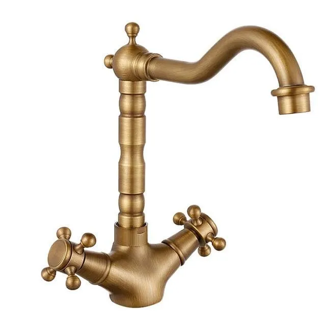 Dual Cross Handle Swivel Spout Faucet