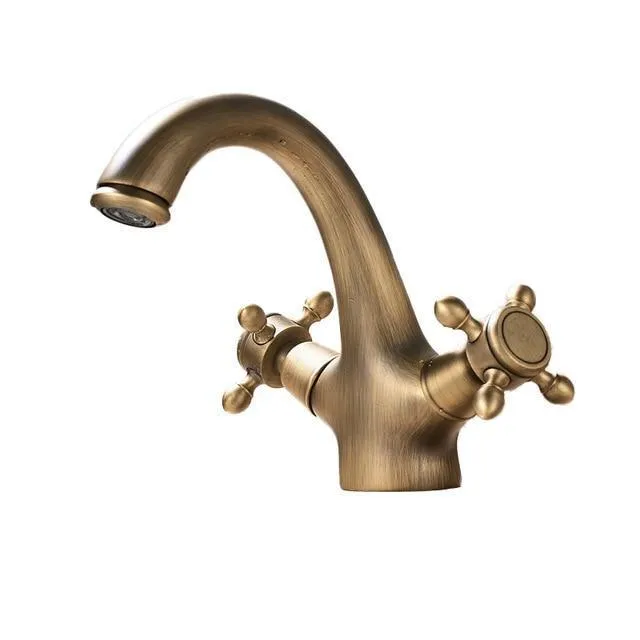 Dual Cross Handle Swivel Spout Faucet