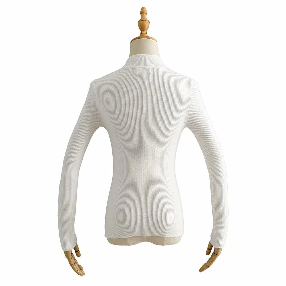 Elegant Solid Color Cut-Out Soft Knitted Sweater