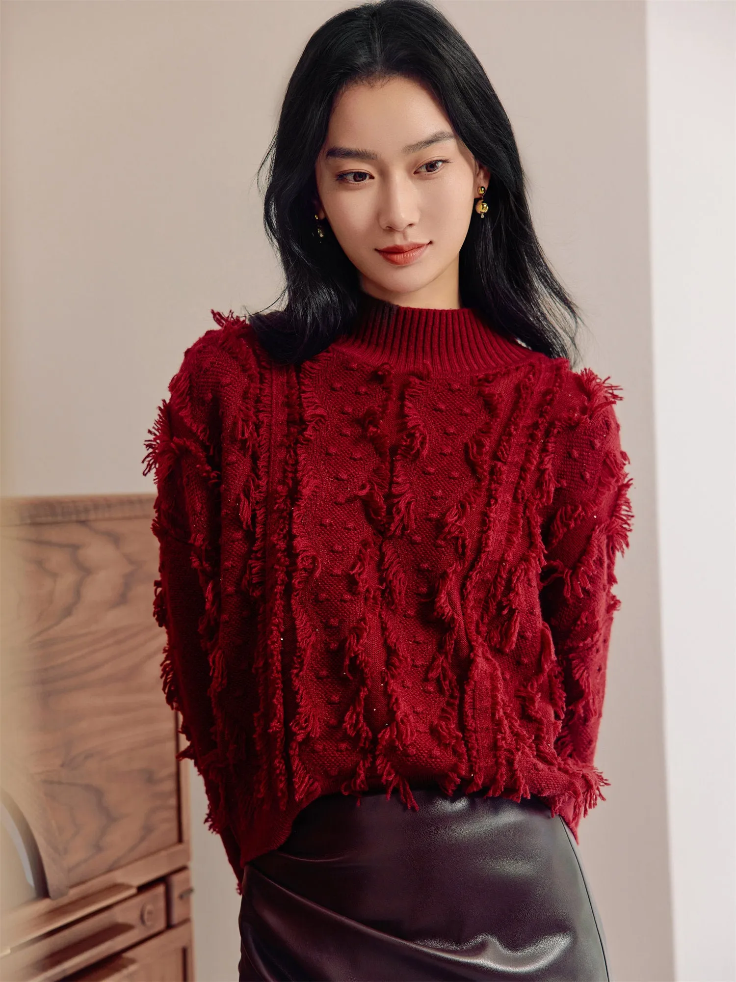 EP YAYING Sheep Wool Knitted Sweater