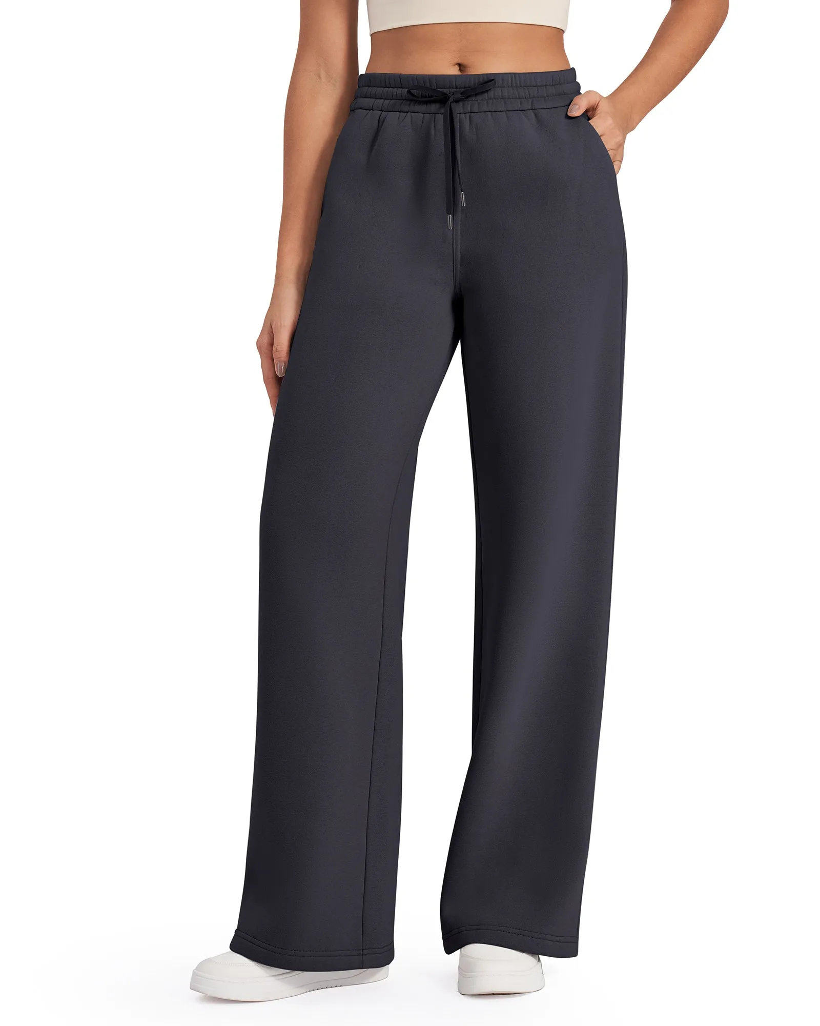 Fleece Lined Drawstring High-Waist Pants 29