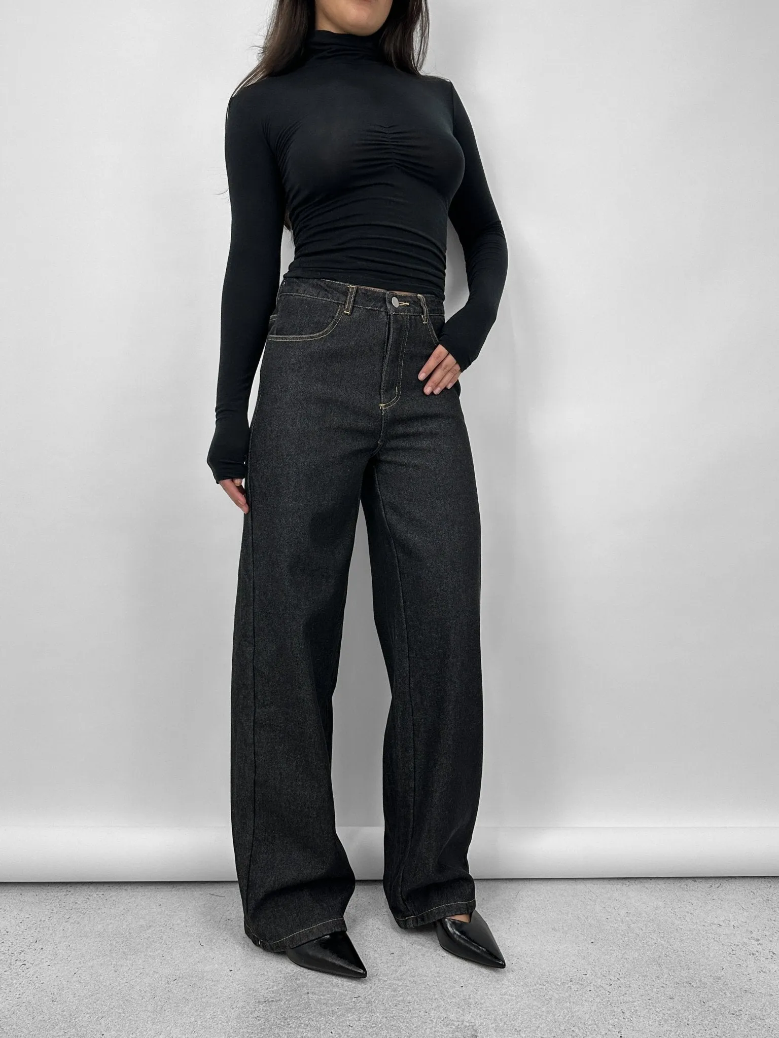 Fleece Lined Thermal Wide Leg Jeans