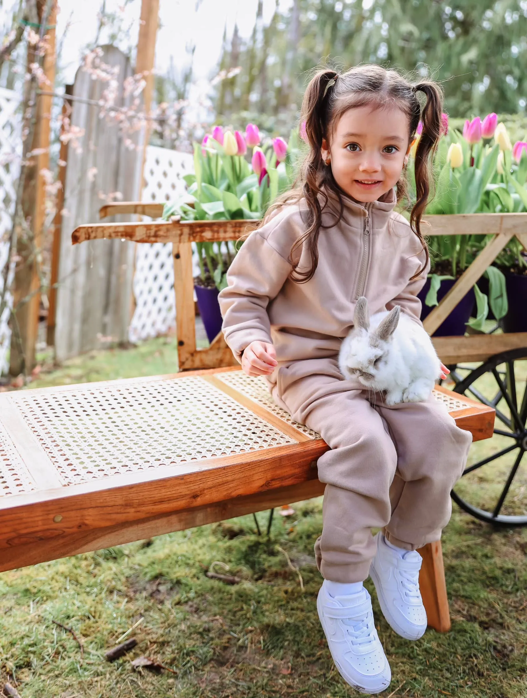 Fleece Sweatsuit Set in Taupe