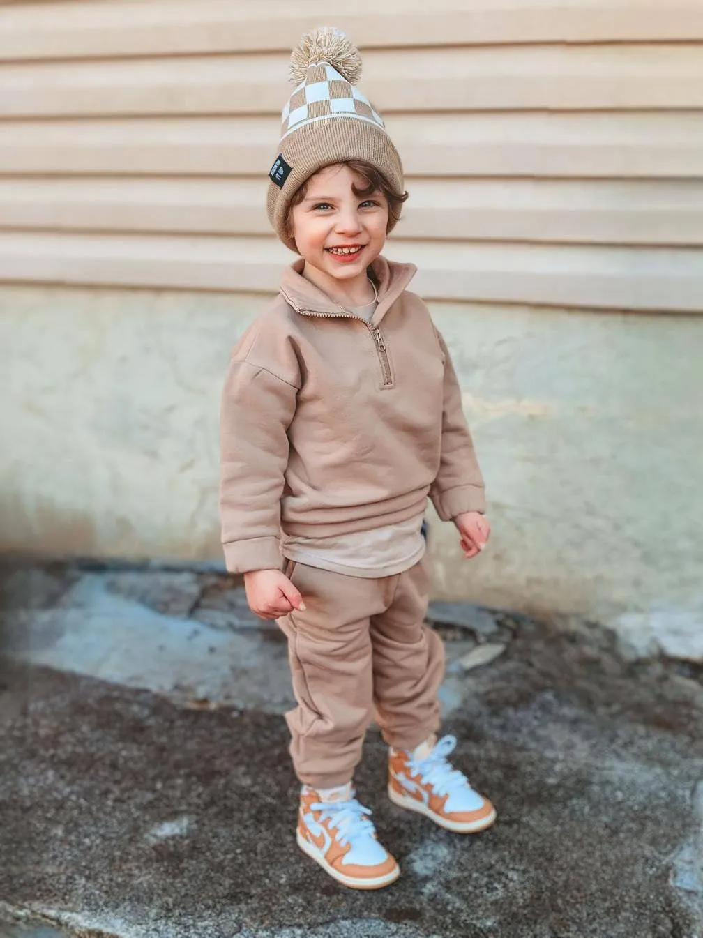 Fleece Sweatsuit Set in Taupe