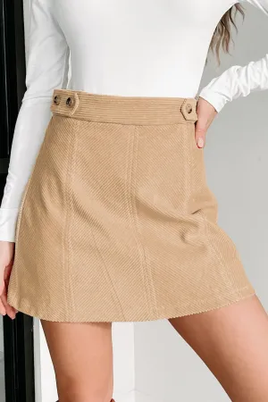 Forever Your Girl Corduroy Mini Skirt (Taupe)