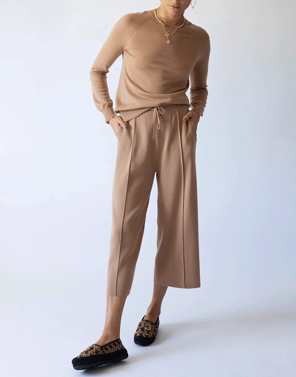 Granola Cashmere Silk Paillette Long Sleeve Mockneck Sweater