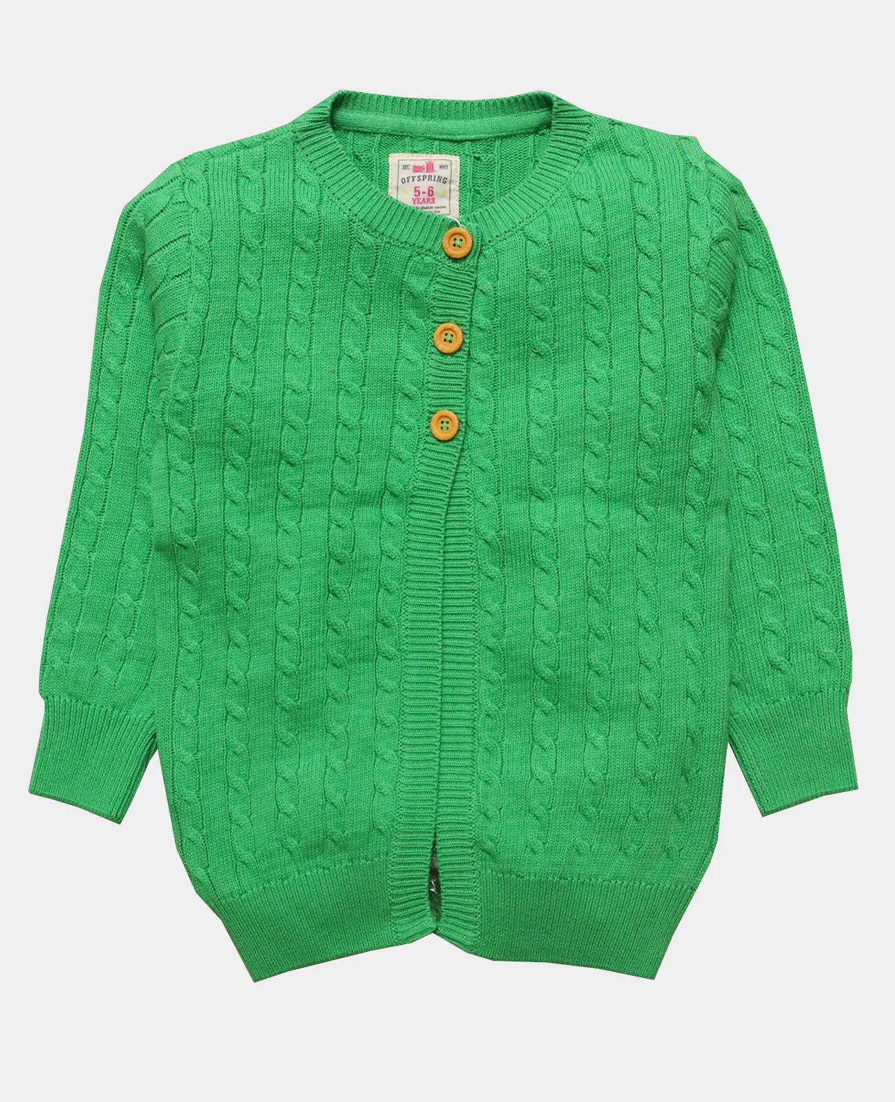 Green Cable knit cardigan