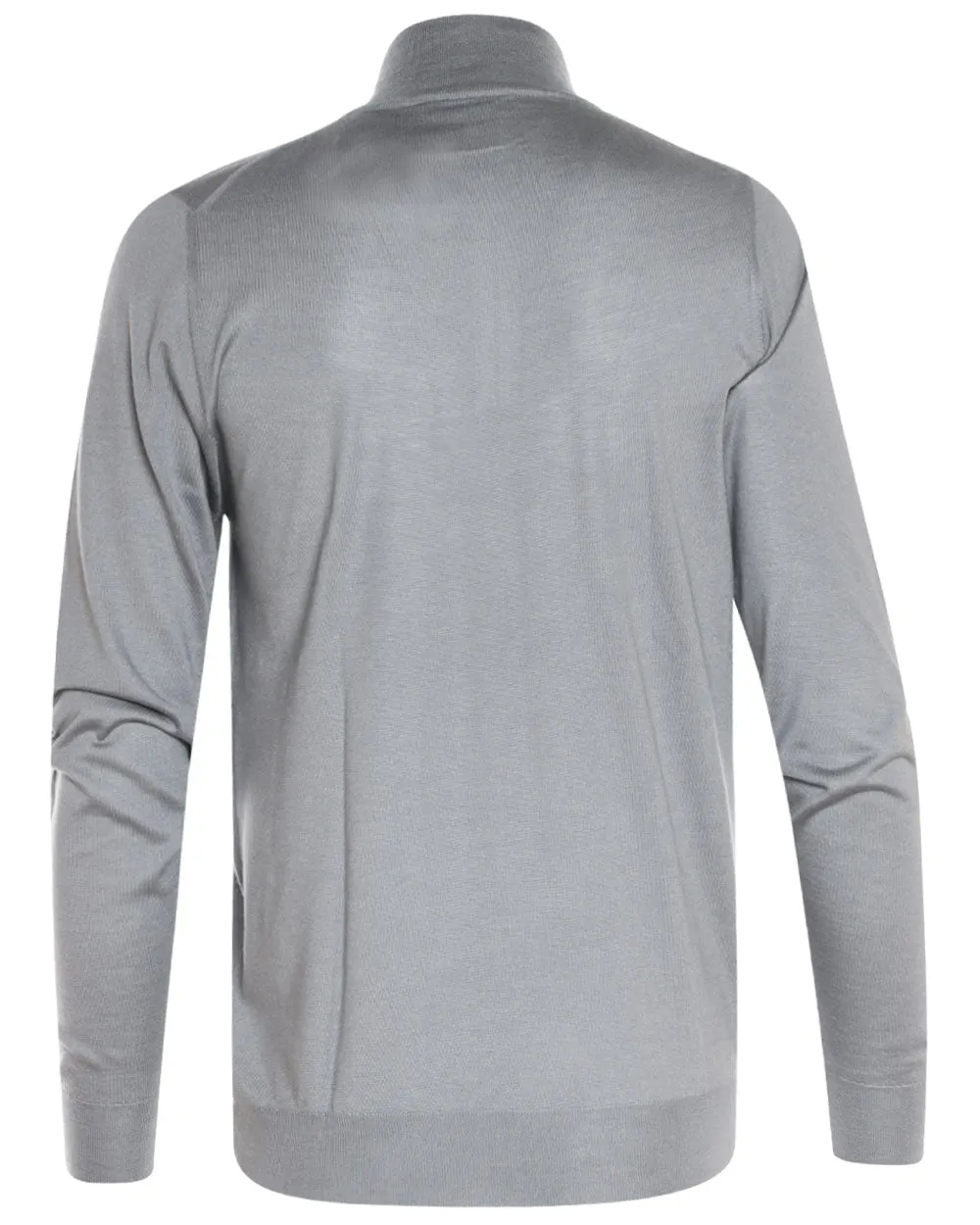 Grey Cashmere Blend Quarter Zip Sweater