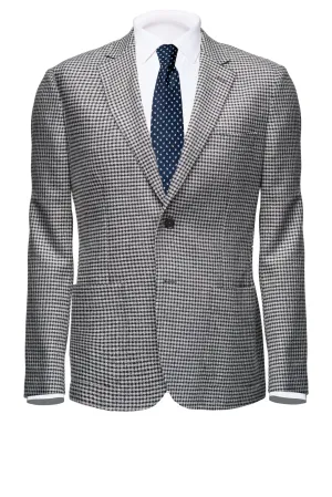 Grey Pied de Poule Wool Blazer by Tollegno