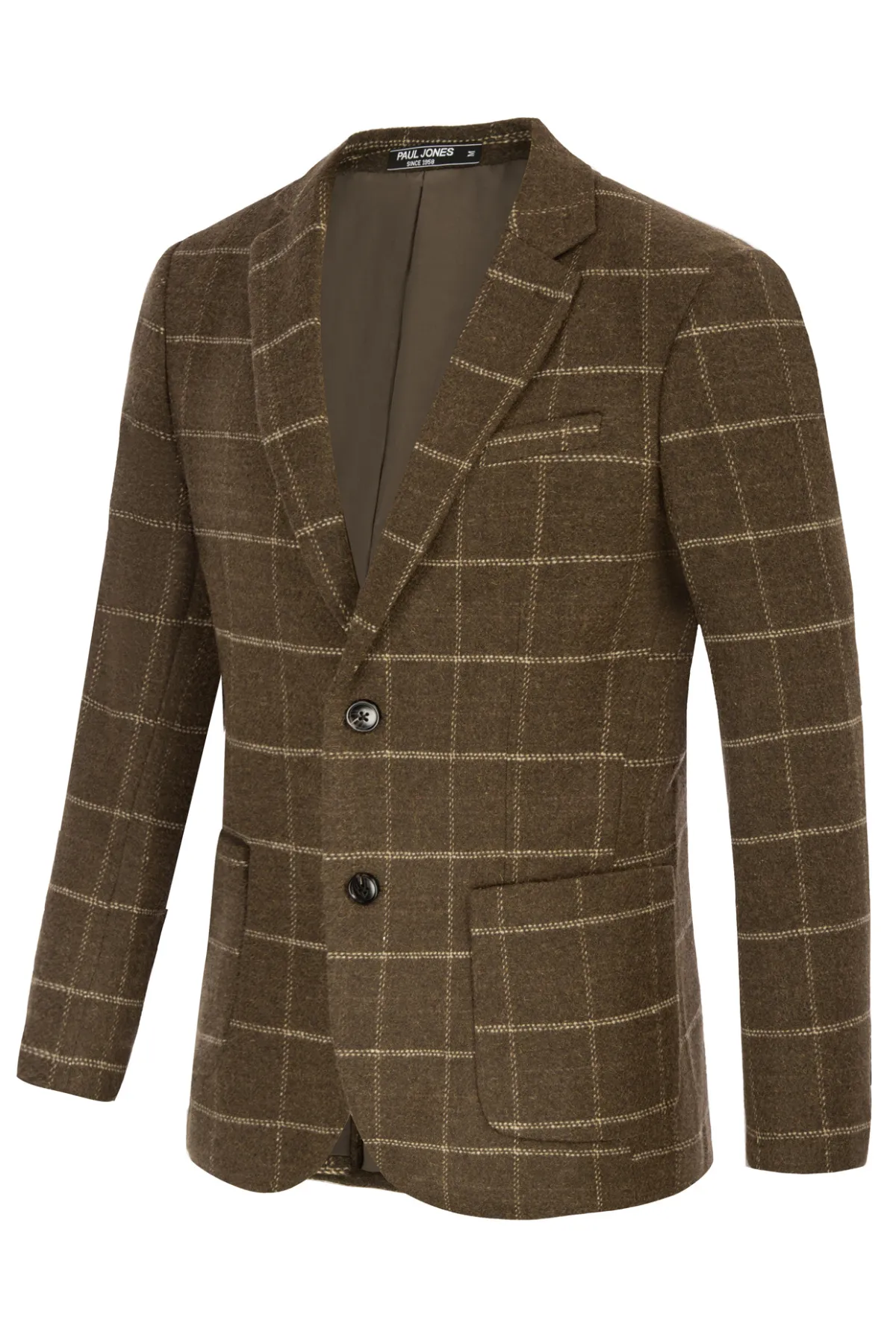 Herringbone Tweed Two Button Blazer British Wool Blend Sport Coat Jackets