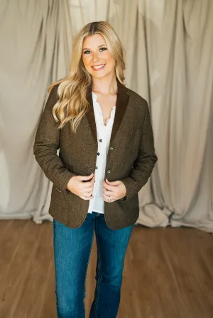 Herringbone Wool Blazer