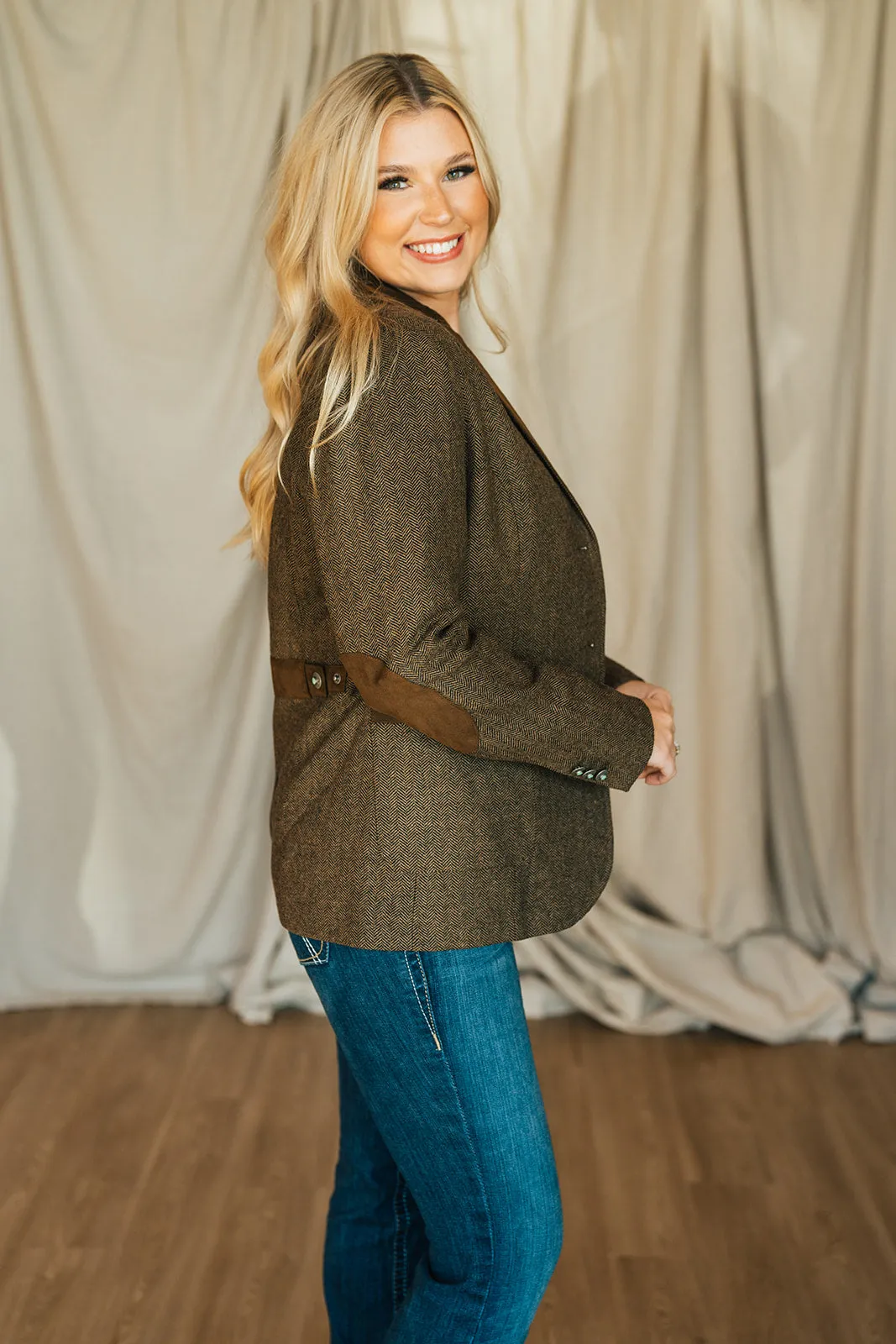 Herringbone Wool Blazer