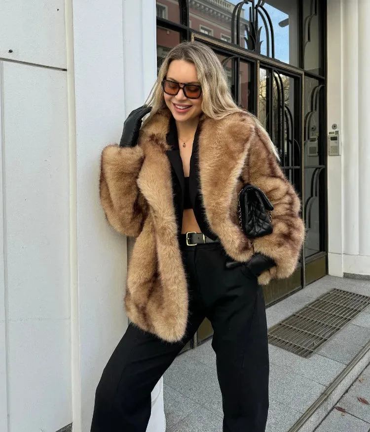 High Class Faux Fur Full Sleeve fur coat