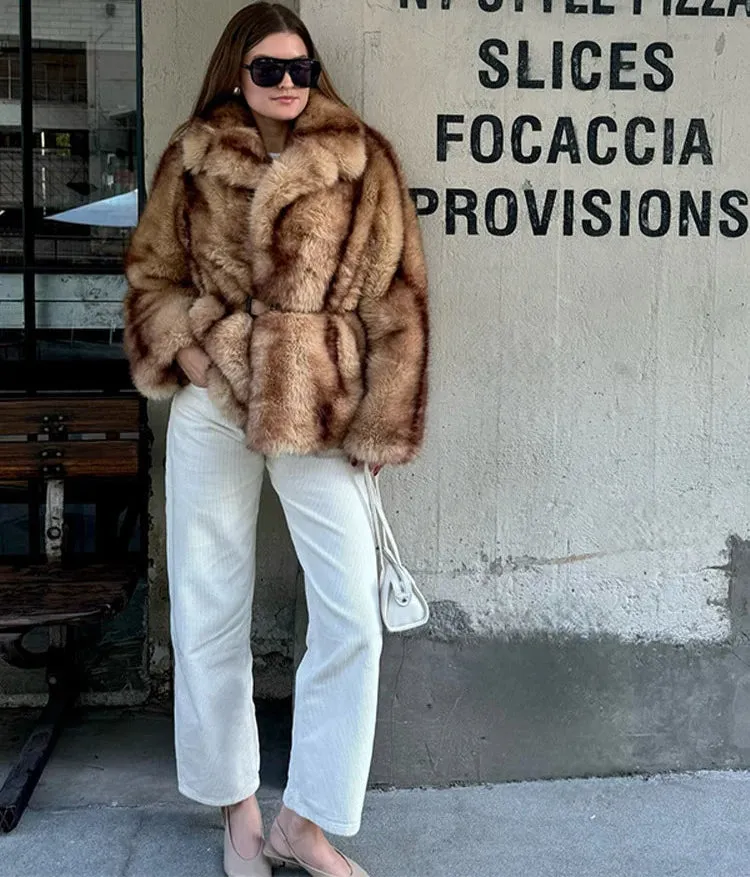 High Class Faux Fur Full Sleeve fur coat