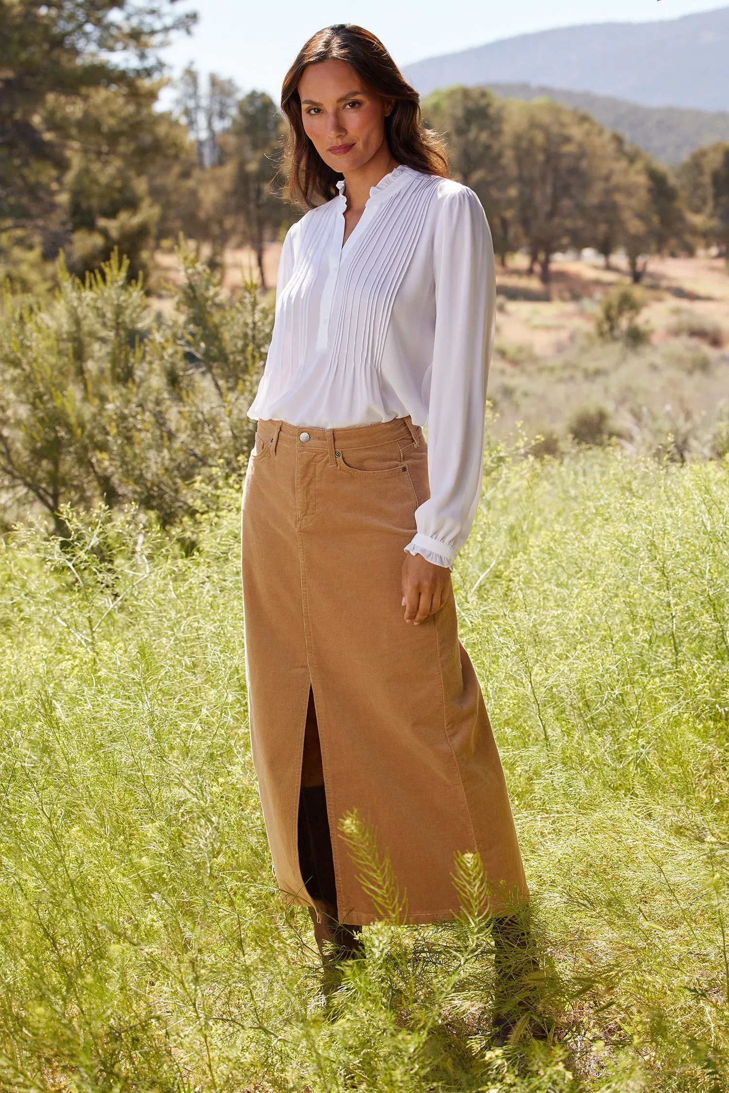 High Rise Long Skirt - Sand Dune