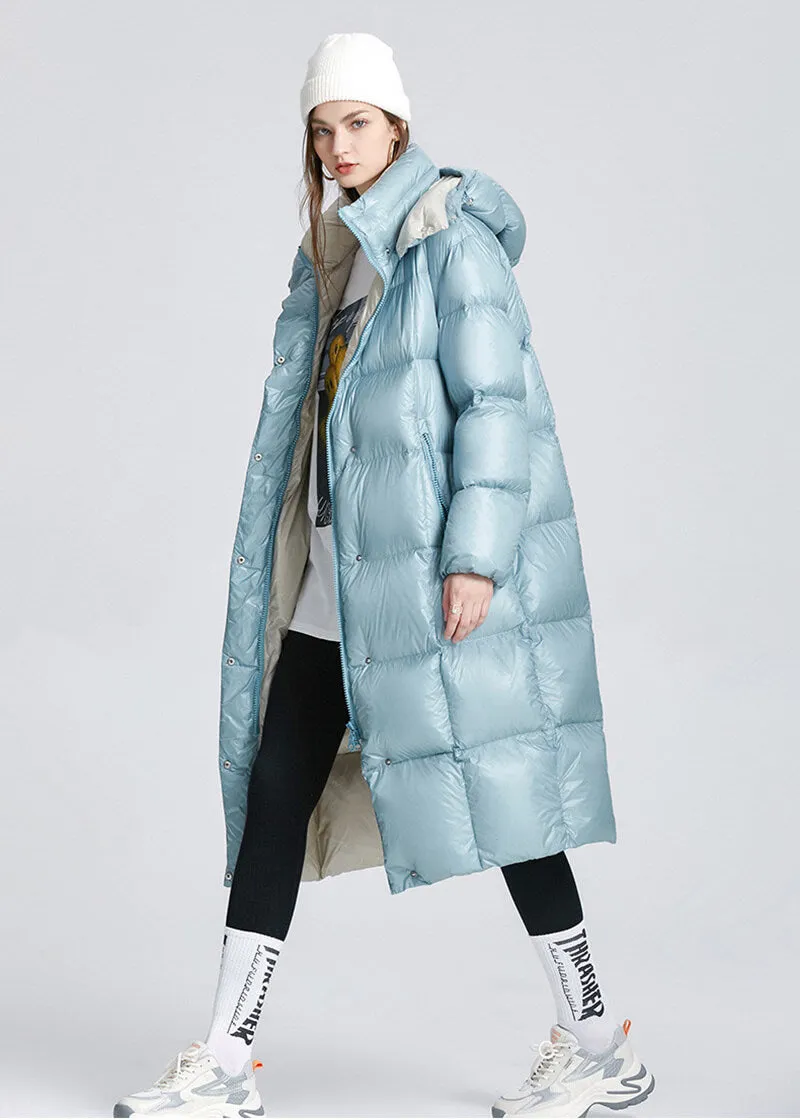 Hooded Down Puffer Longline Coat