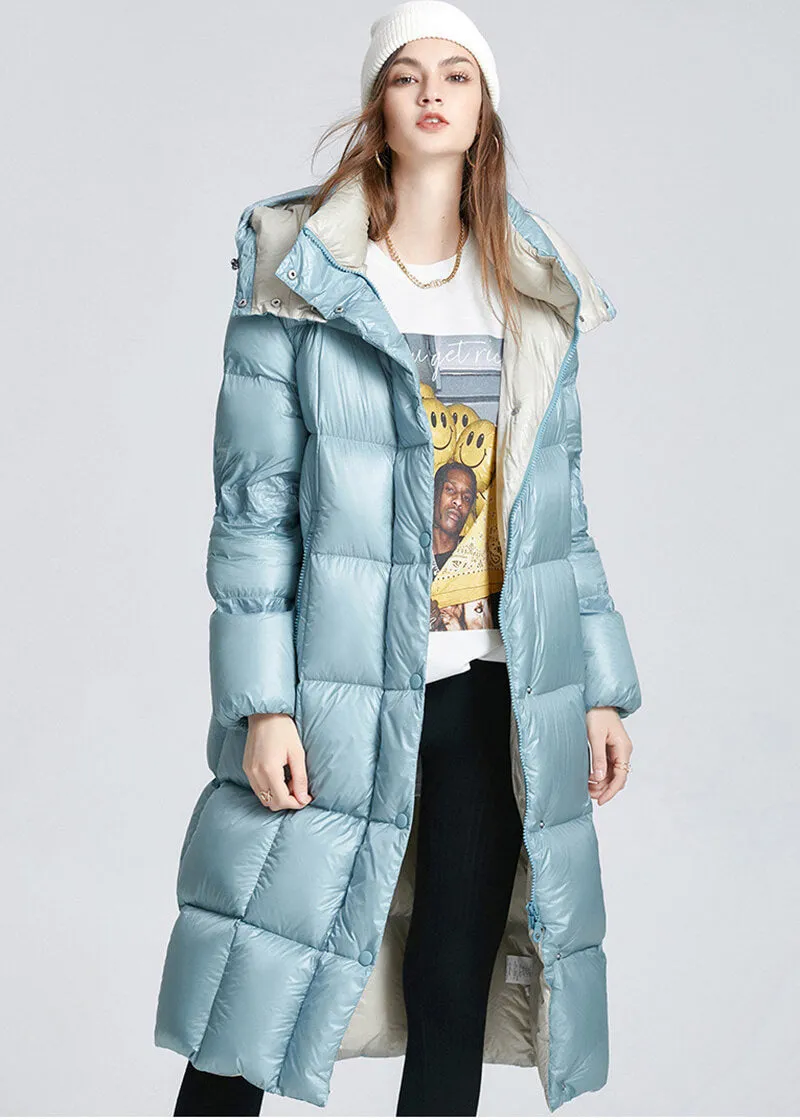 Hooded Down Puffer Longline Coat