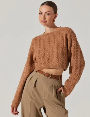 Jorah Cropped Sweater, Camel