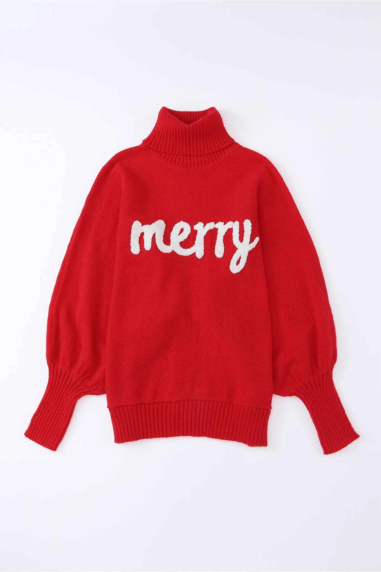 Joskaa Merry Printed Dolman Sleeve Turtleneck Knitted Sweater