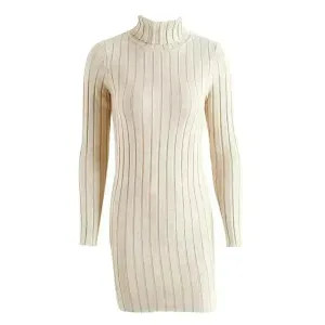 Knitted Mini Slim fit Wool Turtleneck Bodycon Sweater dress