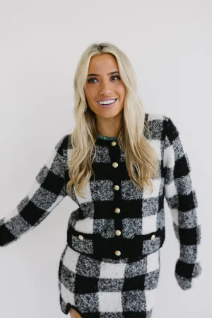 Korbyn Plaid Cardigan - Black