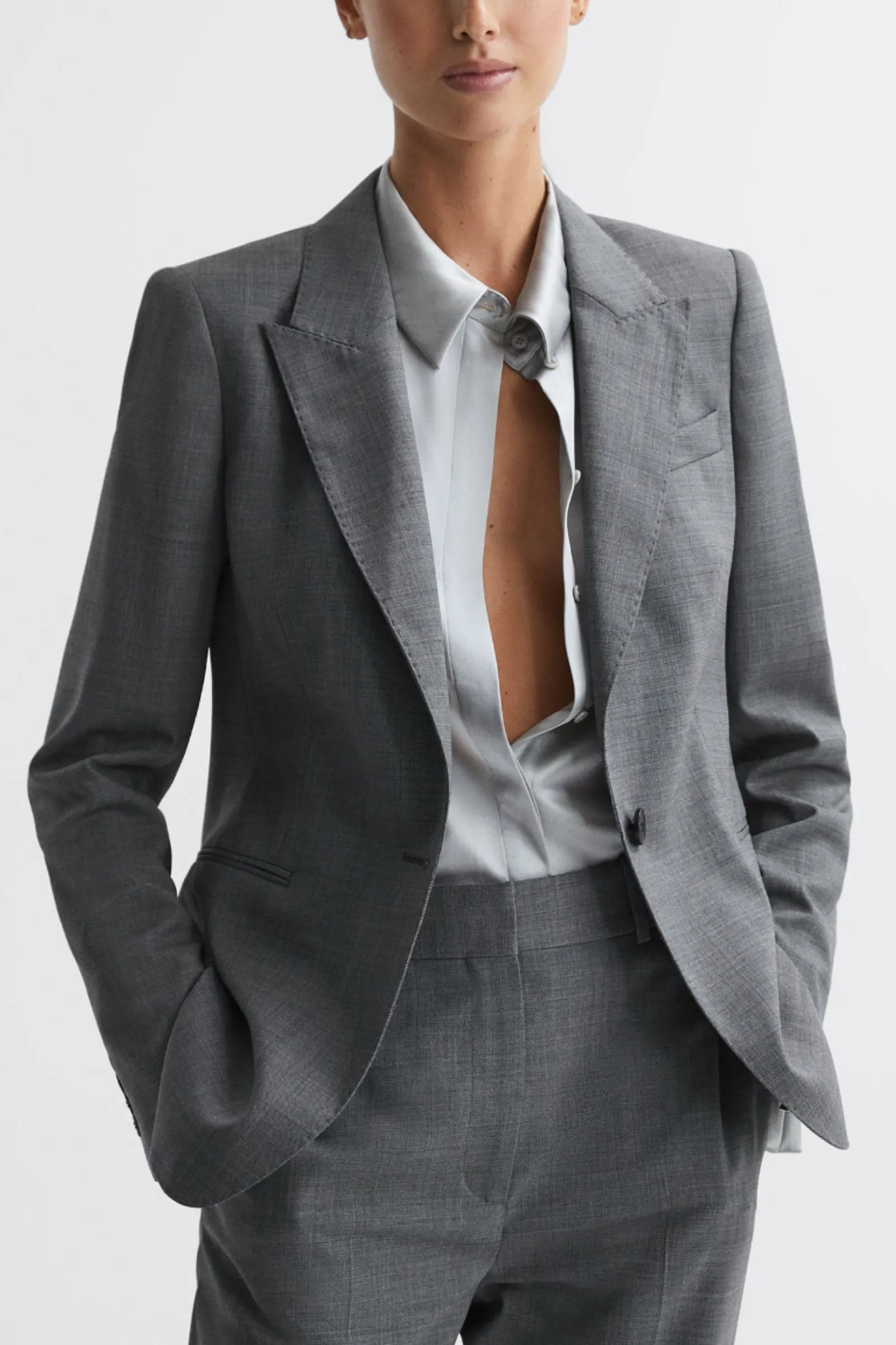 Layton Tailored Fit Wool Blend Single Breasted Suit Blazer