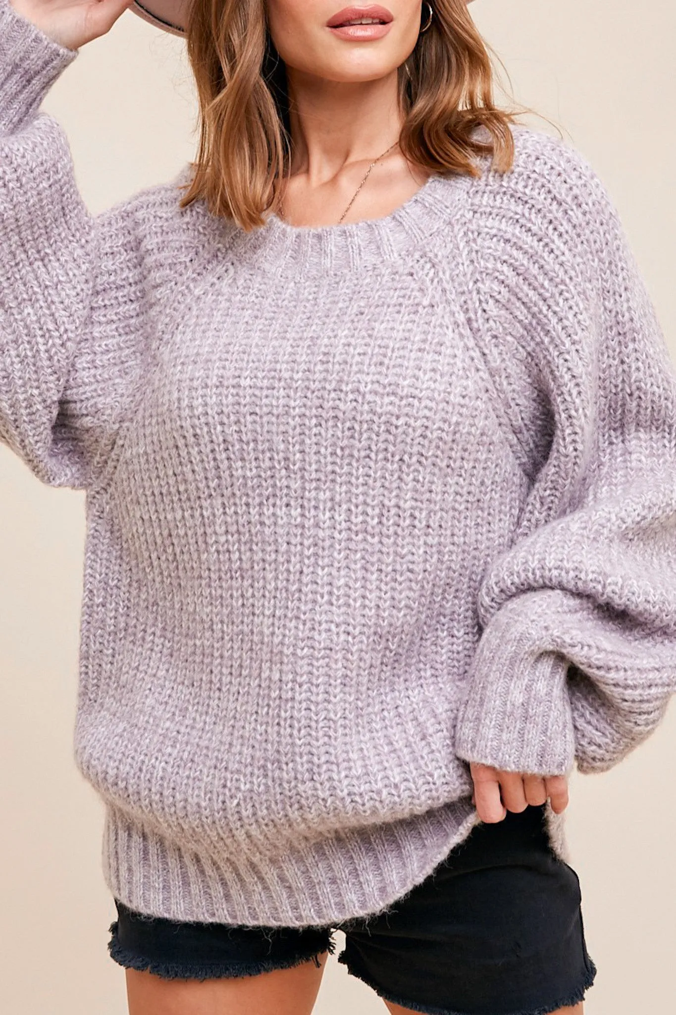 Lilly Wool Blend Marled Knit Sweater